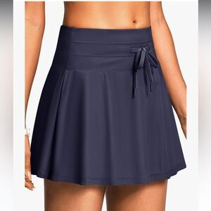 High Waisted 15'' Swim Skirts Tummy Control Skirt Bottoms Liner Pockets